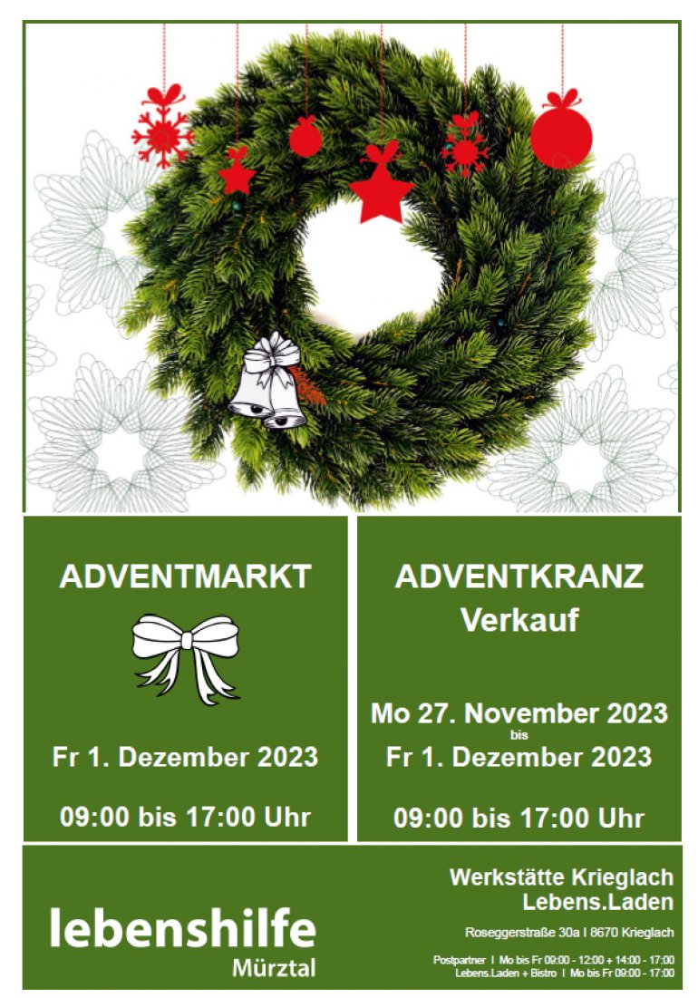Adventmarkt 2023 - Werkstätte Krieglach