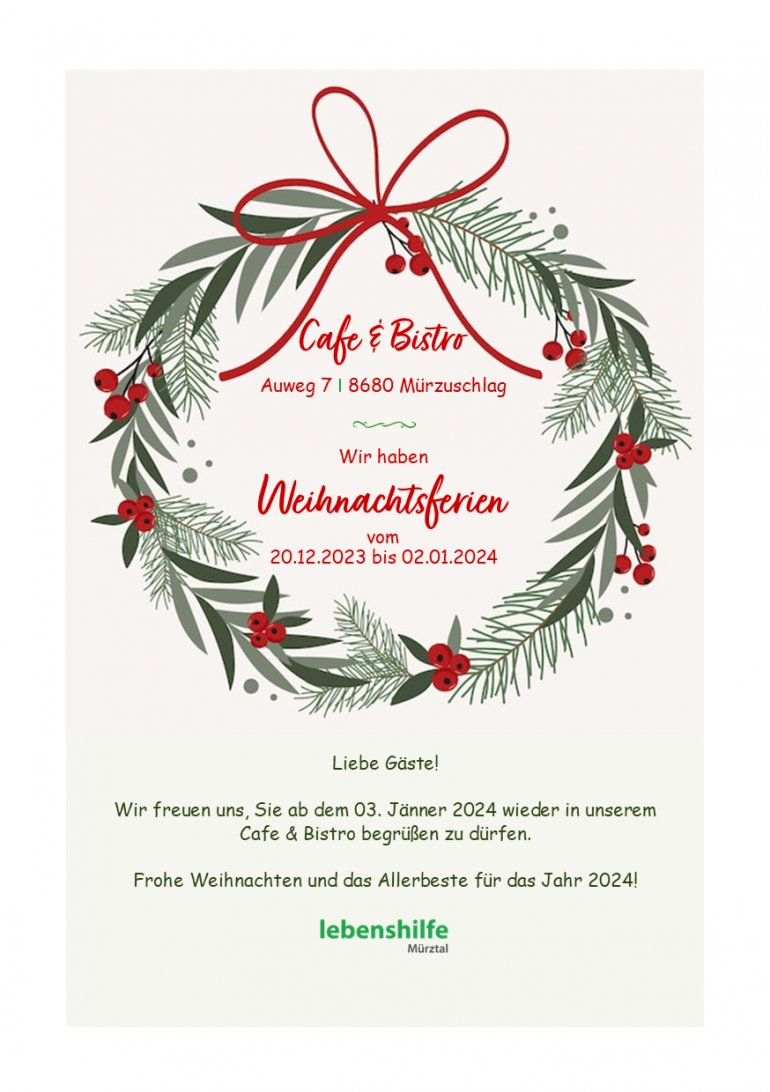 Wir haben Weihnachtsferien ...